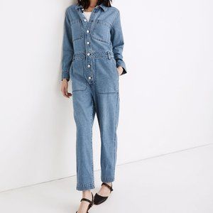 NEW $200 MADEWELL Denim JEAN Relaxed Coverall Jumpsuit JUMPER BLUE  SIZE S